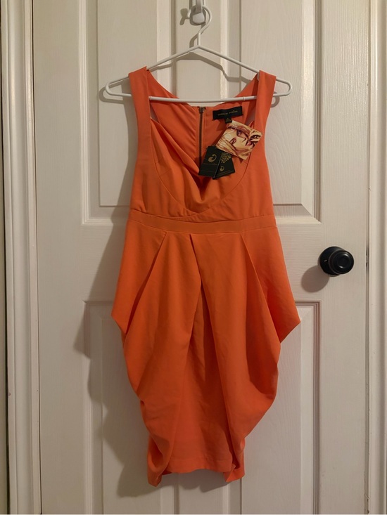 house if Derėon Dresses & Skirts - Orange Draped Cocktail Dress